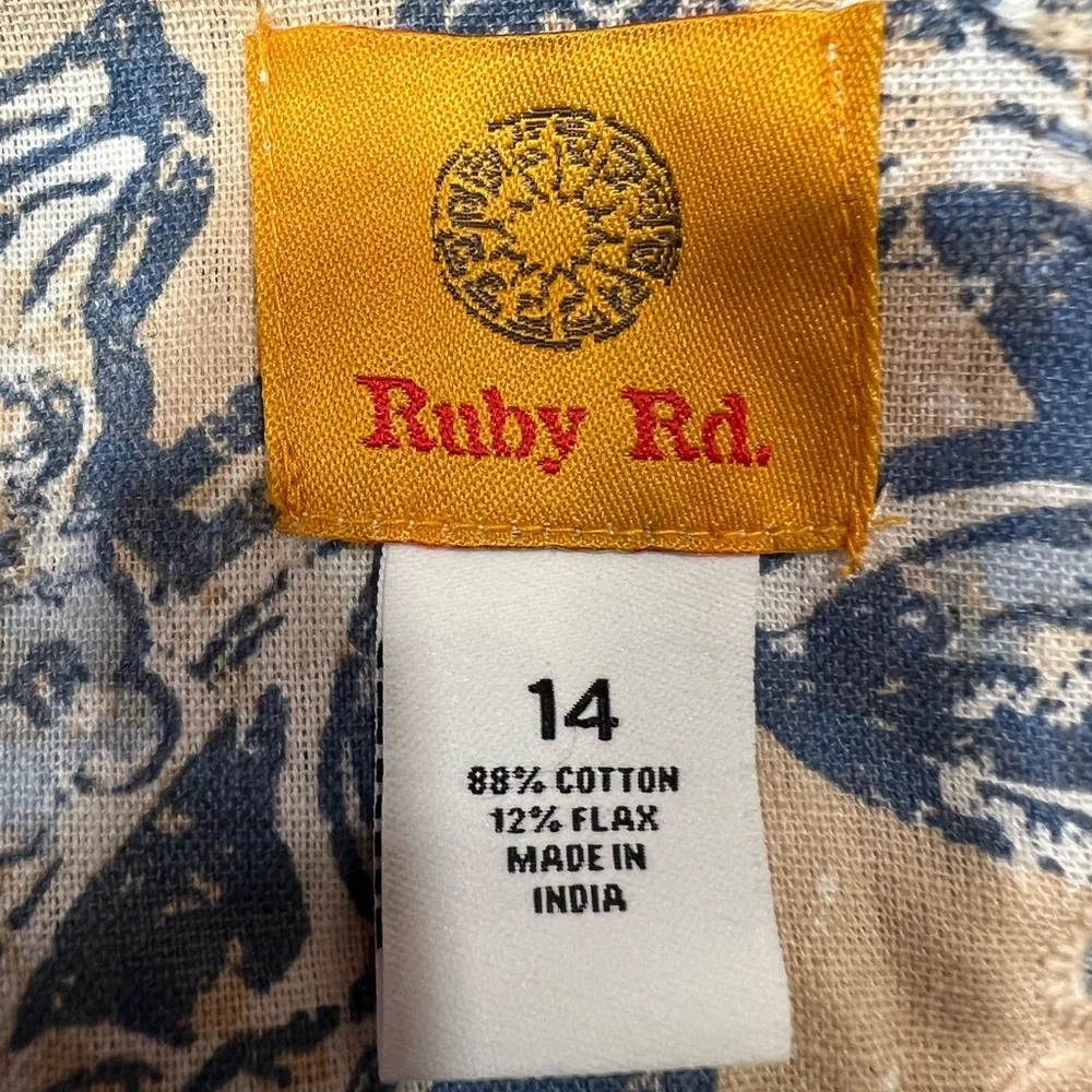 Ruby‎ Rd. Blue and Tan Button Down Shirt - Picture 7 of 7